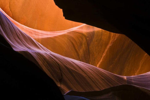 AZ, Sandstone formations in Antelope Canyon White Modern Wood Framed Art Print with Double Matting by Rotenberg, Nancy