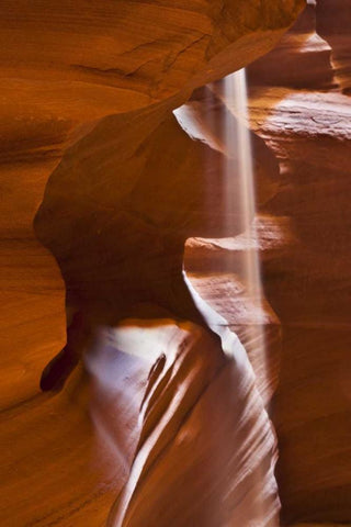 AZ, Antelope Canyon Falling sand in slot canyon White Modern Wood Framed Art Print with Double Matting by Rotenberg, Nancy