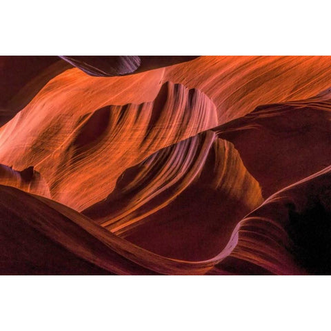 Arizona, Paige Rock patterns in Antelope Canyon Black Modern Wood Framed Art Print by OBrien, Jay
