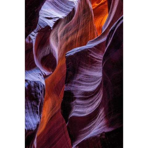 Arizona, Paige Rock patterns in Antelope Canyon White Modern Wood Framed Art Print by OBrien, Jay