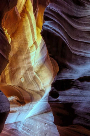 Arizona, Paige Rock patterns in Antelope Canyon White Modern Wood Framed Art Print with Double Matting by OBrien, Jay