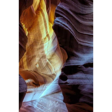 Arizona, Paige Rock patterns in Antelope Canyon Black Modern Wood Framed Art Print with Double Matting by OBrien, Jay