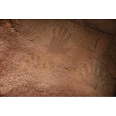 AZ, Grand Canyon, Ancient Anasazi hand prints Black Modern Wood Framed Art Print by Grall, Don