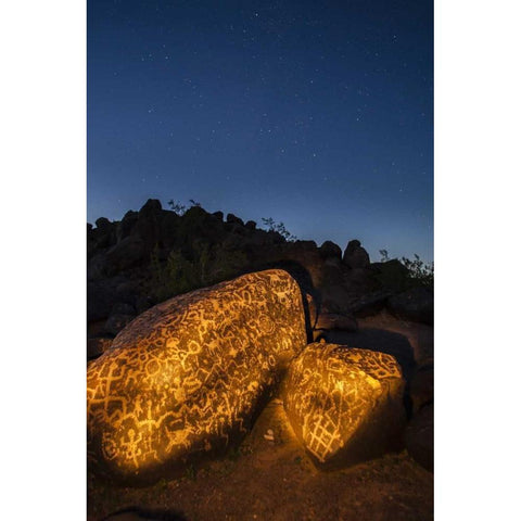 Arizona, Painted Rocks Rocks with petroglyphs Black Modern Wood Framed Art Print by Illg, Cathy and Gordon