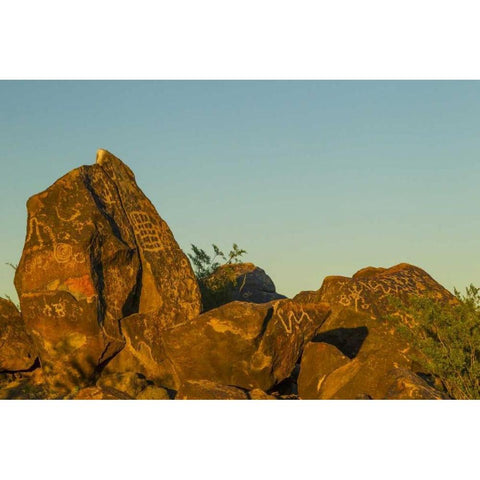 Arizona, Painted Rocks Rocks with petroglyphs Black Modern Wood Framed Art Print by Illg, Cathy and Gordon