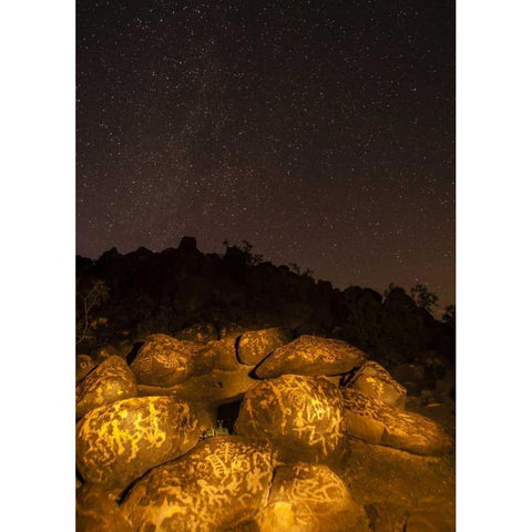 Arizona, Painted Rocks Rocks with petroglyphs Black Modern Wood Framed Art Print by Illg, Cathy and Gordon