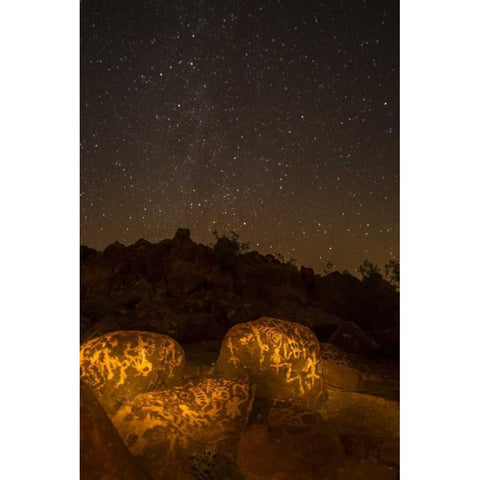 Arizona, Painted Rocks Rocks with petroglyphs Black Modern Wood Framed Art Print by Illg, Cathy and Gordon