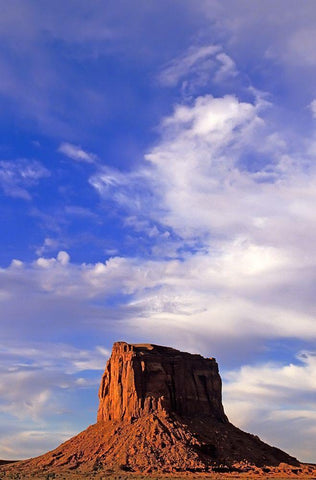 Arizona-Monument Valley Wilson Butte landscape  White Modern Wood Framed Art Print with Double Matting by Jaynes Gallery