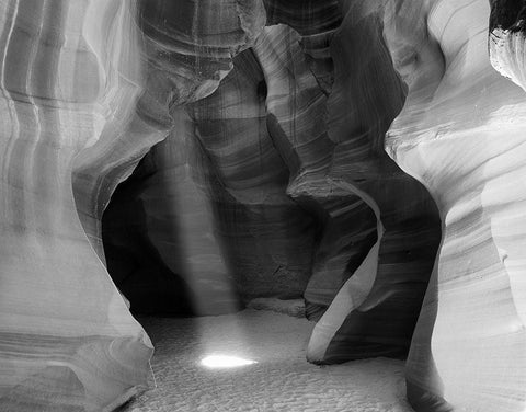 Arizona-Antelope Canyon Sunbeam and sandstone walls  Black Ornate Wood Framed Art Print with Double Matting by Jaynes Gallery