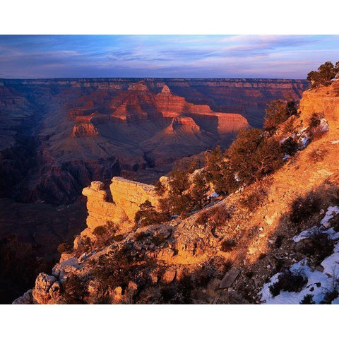 Arizona-Grand Canyon National Park Sunrise from Mather Point on South Rim  White Modern Wood Framed Art Print by Jaynes Gallery