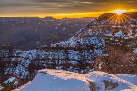 Arizona-Grand Canyon National Park Sunrise on Mather Point Black Ornate Wood Framed Art Print with Double Matting by Jaynes Gallery