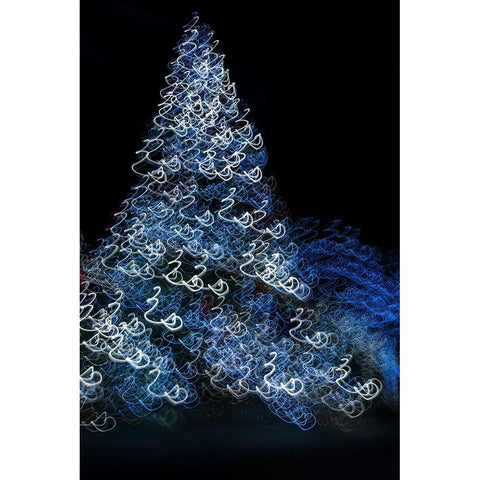 USA-Arizona-Buckeye-Abstract motion of Christmas tree at night Gold Ornate Wood Framed Art Print with Double Matting by Jaynes Gallery