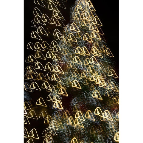 USA-Arizona-Buckeye-Abstract motion of Christmas tree at night Gold Ornate Wood Framed Art Print with Double Matting by Jaynes Gallery