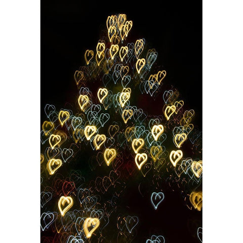 USA-Arizona-Buckeye-Abstract motion of Christmas tree at night Gold Ornate Wood Framed Art Print with Double Matting by Jaynes Gallery