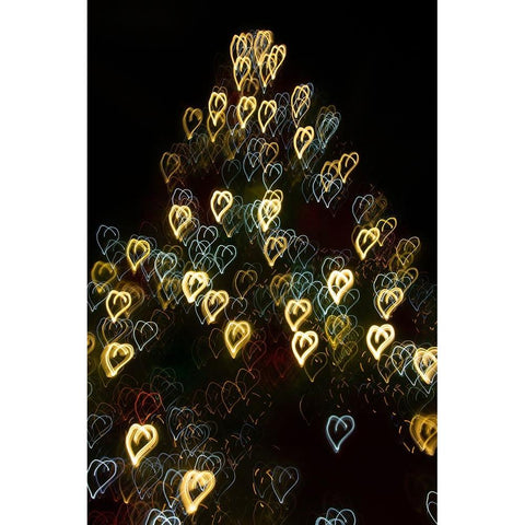 USA-Arizona-Buckeye-Abstract motion of Christmas tree at night Black Modern Wood Framed Art Print by Jaynes Gallery