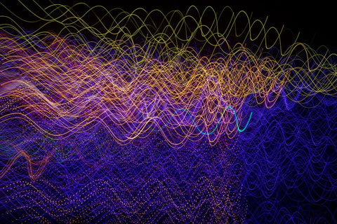 USA-Arizona-Buckeye-Abstract of multicolored Christmas lights Black Ornate Wood Framed Art Print with Double Matting by Jaynes Gallery