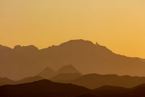 Quinlan Mountains with Kitt Peak National Observatory near Tucson-Arizona-USA White Modern Wood Framed Art Print with Double Matting by Haney, Chuck