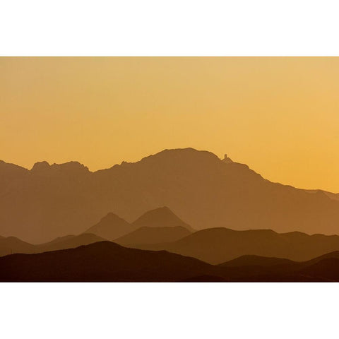 Quinlan Mountains with Kitt Peak National Observatory near Tucson-Arizona-USA Black Modern Wood Framed Art Print by Haney, Chuck