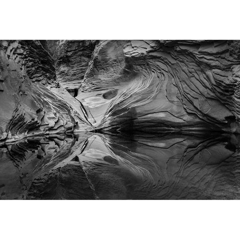 Abstract black and white reflection in North Canyon-Grand Canyon National Park-Arizona-USA Black Modern Wood Framed Art Print by Garber, Howie