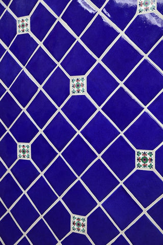 Arizona- USA. Mexican tile wall White Modern Wood Framed Art Print with Double Matting by Sienda, Jolly