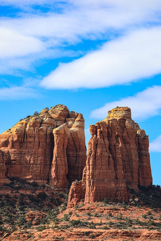 Sedona- Arizona- USA. Cathedral Rock- red rock formations Black Ornate Wood Framed Art Print with Double Matting by Sienda, Jolly