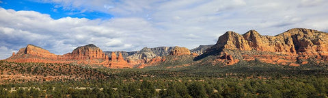 Sedona- Arizona. Red Rock formations Black Ornate Wood Framed Art Print with Double Matting by Sienda, Jolly