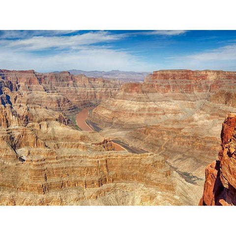 Arizona Grand Canyon West-view with the Colorado River White Modern Wood Framed Art Print by Wild, Jamie and Judy
