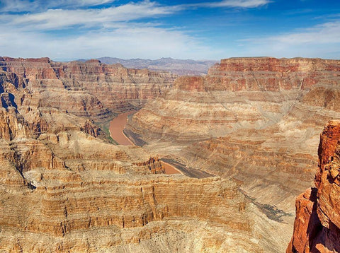Arizona Grand Canyon West-view with the Colorado River White Modern Wood Framed Art Print with Double Matting by Wild, Jamie and Judy