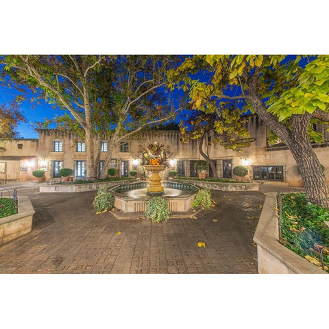 Arizona-Sedona Tlaquepaque at dawn-high end shopping center with art galleries and boutique stores Gold Ornate Wood Framed Art Print with Double Matting by Tilley, Rob