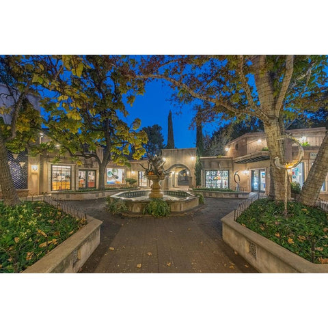 Arizona-Sedona Tlaquepaque at dawn-high end shopping center with art galleries and boutique stores Black Modern Wood Framed Art Print by Tilley, Rob