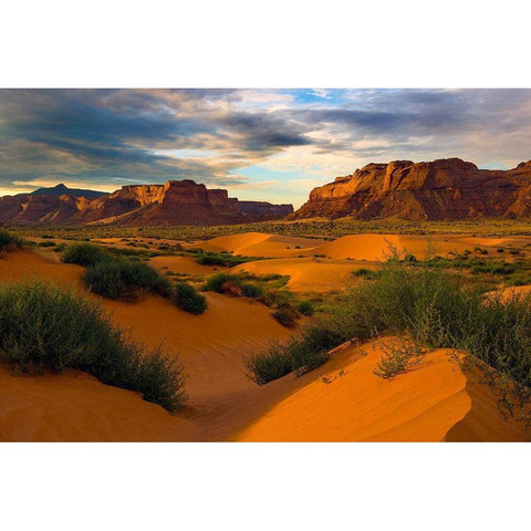 Lukachukai desert sand dunes in northern Arizona Black Modern Wood Framed Art Print by SMO