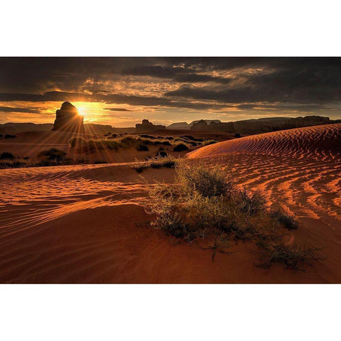 Lukashenka desert sand dunes in northern Arizona Black Modern Wood Framed Art Print by SMO