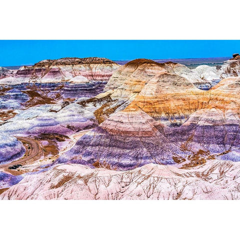 Blue Mesa Trail-Painted Desert-Petrified Forest National Park-Arizona Black Modern Wood Framed Art Print by Perry, William