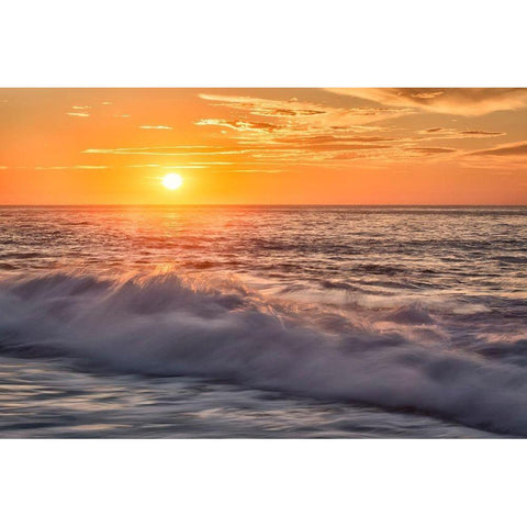 California-La Jolla-Sunset at Boomer Beach Black Modern Wood Framed Art Print with Double Matting by Collins, Ann
