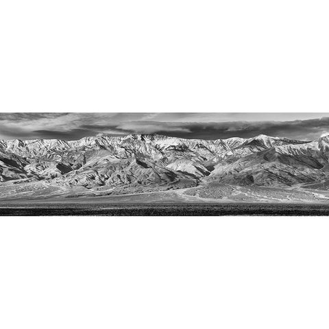 USA-California-Death Valley National Park Panoramic view of alluvial fan Black Modern Wood Framed Art Print by Collins, Ann