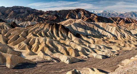 USA-California-Death Valley National Park Dry wash in winter at Zabriskie Point White Modern Wood Framed Art Print with Double Matting by Collins, Ann