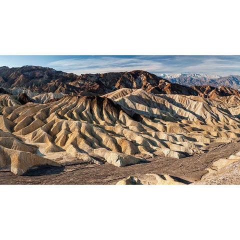 USA-California-Death Valley National Park Dry wash in winter at Zabriskie Point White Modern Wood Framed Art Print by Collins, Ann