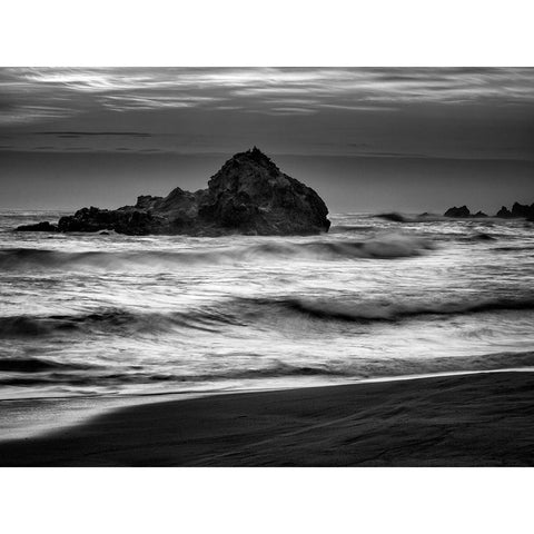 USA-California-Big Sur Dusk at Pfeiffer Beach Black Modern Wood Framed Art Print by Collins, Ann