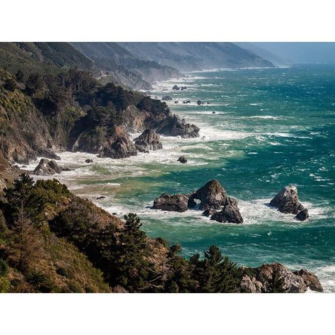 USA-California-Big Sur Sunny day on the Central Coast Black Modern Wood Framed Art Print by Collins, Ann
