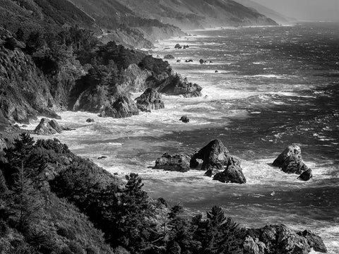 USA-California-Big Sur Sunny day on the Central Coast White Modern Wood Framed Art Print with Double Matting by Collins, Ann