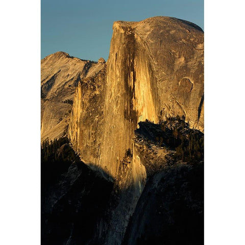 Half Dome at sunset from Glacier Point-Yosemite National Park-California White Modern Wood Framed Art Print by Jones, Adam
