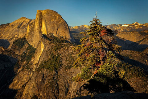 View of Half Dome from Glacier Point at sunset-Yosemite National Park-California Black Ornate Wood Framed Art Print with Double Matting by Jones, Adam