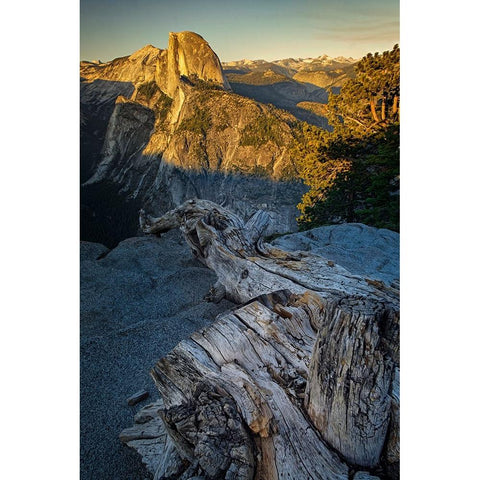 View of Half Dome from Glacier Point at sunset-Yosemite National Park-California Black Modern Wood Framed Art Print by Jones, Adam