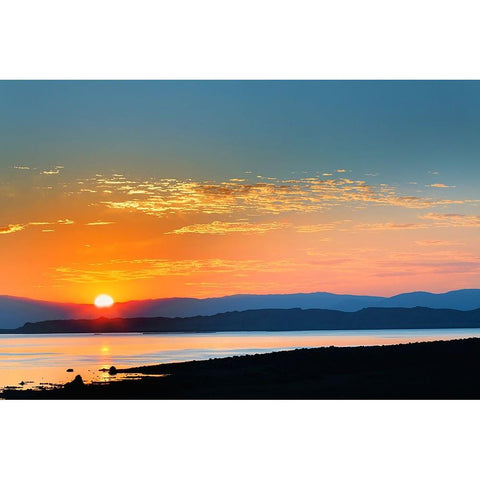 Sunrise-Mono Lake-California Black Modern Wood Framed Art Print with Double Matting by Jones, Adam