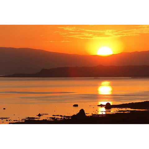 Sunrise-Mono Lake-California Gold Ornate Wood Framed Art Print with Double Matting by Jones, Adam