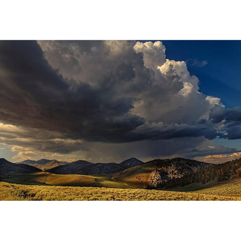 Storm clouds rolling in at sunset-White Mountains-Inyo National Forest-California Black Modern Wood Framed Art Print by Jones, Adam