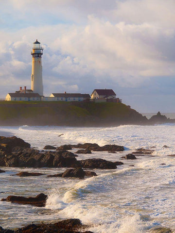 Pigeon Point Lighthouse-Big Sur-California-USA White Modern Wood Framed Art Print with Double Matting by Miller, Anna