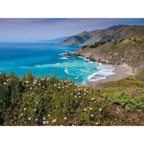 Big Sur Coastal Cliffs-California-USA White Modern Wood Framed Art Print by Miller, Anna