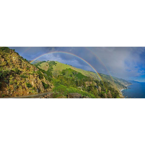 Rainbow-Big Sur Area-California-USA Black Modern Wood Framed Art Print with Double Matting by Miller, Anna
