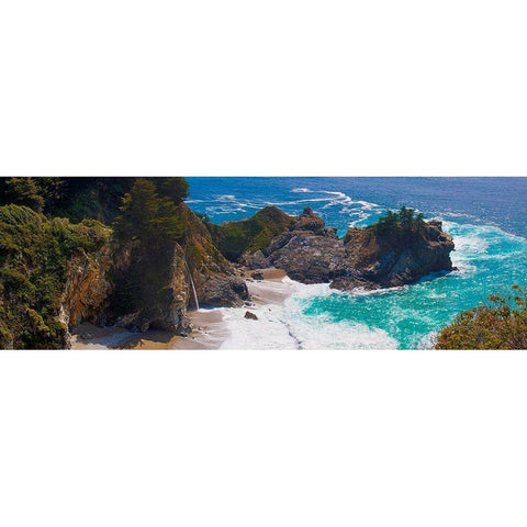 McWay Falls-Julia Pfeiffer Burns State Park-Big Sur-California-USA Black Modern Wood Framed Art Print with Double Matting by Miller, Anna